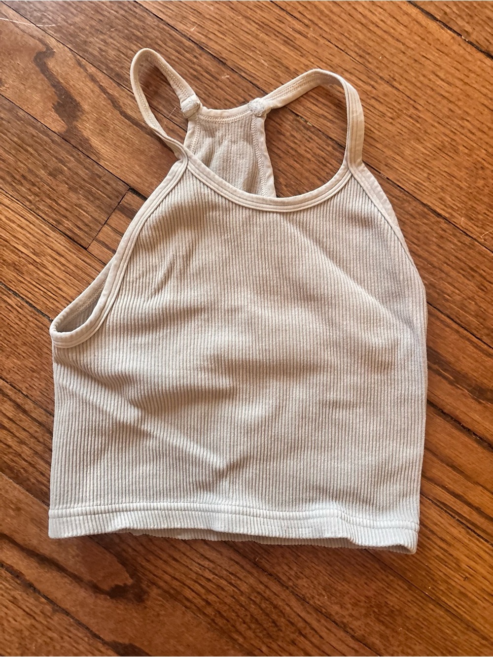 Free people movement Ribbed Halter Crop Tank Top - Cream